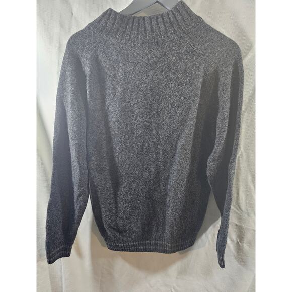 Briard Wool Blend Mock Neck Sweater Gray Knit Mens Large Italy - Picture 6 of 7